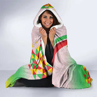 Zimbabwe Vibe Hooded Blanket Tribal-Inspired Background with Geometric Flag Color Design