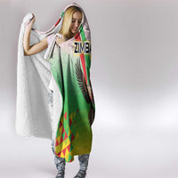 Zimbabwe Vibe Hooded Blanket Tribal-Inspired Background with Geometric Flag Color Design