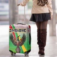 Zimbabwe Vibe Luggage Cover Tribal-Inspired Background with Geometric Flag Color Design