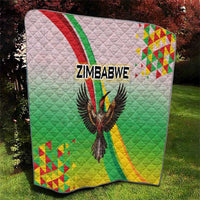 Zimbabwe Vibe Quilt Tribal-Inspired Background with Geometric Flag Color Design