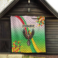 Zimbabwe Vibe Quilt Tribal-Inspired Background with Geometric Flag Color Design