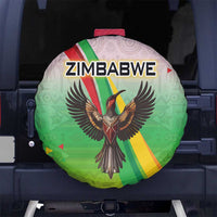 Zimbabwe Vibe Spare Tire Cover Tribal-Inspired Background with Geometric Flag Color Design