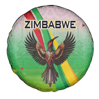 Zimbabwe Vibe Spare Tire Cover Tribal-Inspired Background with Geometric Flag Color Design