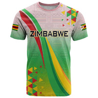 Zimbabwe Vibe T Shirt Tribal-Inspired Background with Geometric Flag Color Design