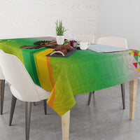 Zimbabwe Vibe Tablecloth Tribal-Inspired Background with Geometric Flag Color Design