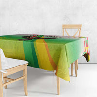 Zimbabwe Vibe Tablecloth Tribal-Inspired Background with Geometric Flag Color Design