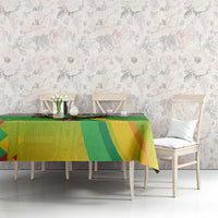 Zimbabwe Vibe Tablecloth Tribal-Inspired Background with Geometric Flag Color Design