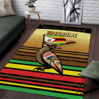 Zimbabwe Pride Area Rug Zimbabwean Bird, Tribal Patterns and Pan-African Colors