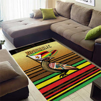 Zimbabwe Pride Area Rug Zimbabwean Bird, Tribal Patterns and Pan-African Colors