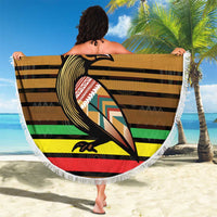 Zimbabwe Pride Beach Blanket Zimbabwean Bird, Tribal Patterns and Pan-African Colors