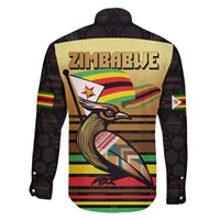Zimbabwe Pride Family Matching Off The Shoulder Long Sleeve Dress and Hawaiian Shirt Zimbabwean Bird, Tribal Patterns and Pan-African Colors