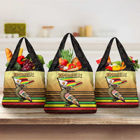 Zimbabwe Pride Grocery Bag Zimbabwean Bird, Tribal Patterns and Pan-African Colors