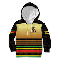 Zimbabwe Pride Kid Hoodie Zimbabwean Bird, Tribal Patterns and Pan-African Colors
