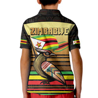 Zimbabwe Pride Kid Polo Shirt Zimbabwean Bird, Tribal Patterns and Pan-African Colors