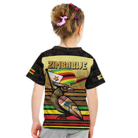 Zimbabwe Pride Kid T Shirt Zimbabwean Bird, Tribal Patterns and Pan-African Colors