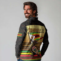 Zimbabwe Pride Long Sleeve Polo Shirt Zimbabwean Bird, Tribal Patterns and Pan-African Colors