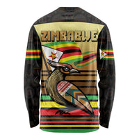 Zimbabwe Pride Long Sleeve Shirt Zimbabwean Bird, Tribal Patterns and Pan-African Colors