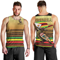 Zimbabwe Pride Men Tank Top Zimbabwean Bird, Tribal Patterns and Pan-African Colors