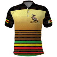 Zimbabwe Pride Polo Shirt Zimbabwean Bird, Tribal Patterns and Pan-African Colors