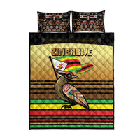 Zimbabwe Pride Quilt Bed Set Zimbabwean Bird, Tribal Patterns and Pan-African Colors