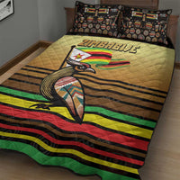 Zimbabwe Pride Quilt Bed Set Zimbabwean Bird, Tribal Patterns and Pan-African Colors