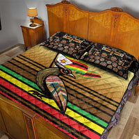 Zimbabwe Pride Quilt Bed Set Zimbabwean Bird, Tribal Patterns and Pan-African Colors
