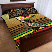 Zimbabwe Pride Quilt Bed Set Zimbabwean Bird, Tribal Patterns and Pan-African Colors
