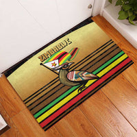 Zimbabwe Pride Rubber Doormat Zimbabwean Bird, Tribal Patterns and Pan-African Colors