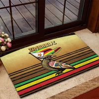 Zimbabwe Pride Rubber Doormat Zimbabwean Bird, Tribal Patterns and Pan-African Colors