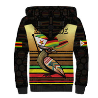 Zimbabwe Pride Sherpa Hoodie Zimbabwean Bird, Tribal Patterns and Pan-African Colors