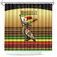 Zimbabwe Pride Shower Curtain Zimbabwean Bird, Tribal Patterns and Pan-African Colors