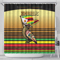 Zimbabwe Pride Shower Curtain Zimbabwean Bird, Tribal Patterns and Pan-African Colors