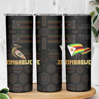 Zimbabwe Pride Skinny Tumbler Zimbabwean Bird, Tribal Patterns and Pan-African Colors