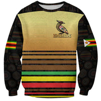 Zimbabwe Pride Sweatshirt Zimbabwean Bird, Tribal Patterns and Pan-African Colors