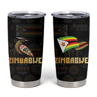Zimbabwe Pride Tumbler Cup Zimbabwean Bird, Tribal Patterns and Pan-African Colors