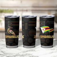 Zimbabwe Pride Tumbler Cup Zimbabwean Bird, Tribal Patterns and Pan-African Colors