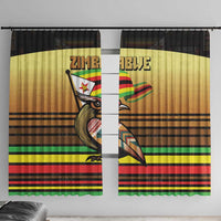 Zimbabwe Pride Window Curtain Zimbabwean Bird, Tribal Patterns and Pan-African Colors