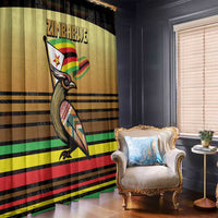 Zimbabwe Pride Window Curtain Zimbabwean Bird, Tribal Patterns and Pan-African Colors