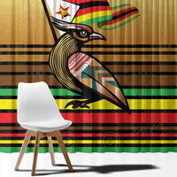 Zimbabwe Pride Window Curtain Zimbabwean Bird, Tribal Patterns and Pan-African Colors