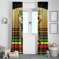 Zimbabwe Pride Window Curtain Zimbabwean Bird, Tribal Patterns and Pan-African Colors