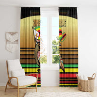 Zimbabwe Pride Window Curtain Zimbabwean Bird, Tribal Patterns and Pan-African Colors