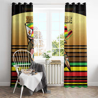 Zimbabwe Pride Window Curtain Zimbabwean Bird, Tribal Patterns and Pan-African Colors