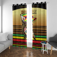 Zimbabwe Pride Window Curtain Zimbabwean Bird, Tribal Patterns and Pan-African Colors