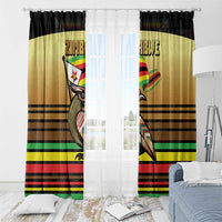 Zimbabwe Pride Window Curtain Zimbabwean Bird, Tribal Patterns and Pan-African Colors