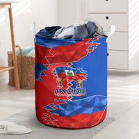 Haiti Flag Day Arcahaie 1803 Laundry Basket Geometric Low Poly Flag Art - Birthplace Of Liberty Graphic