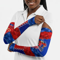 Haiti Flag Day Arcahaie 1803 Arm Sleeves Geometric Low Poly Flag Art - Birthplace Of Liberty Graphic
