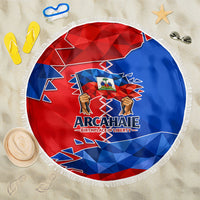 Haiti Flag Day Arcahaie 1803 Beach Blanket Geometric Low Poly Flag Art - Birthplace Of Liberty Graphic