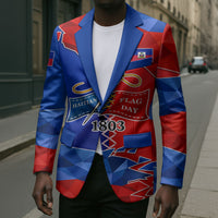 Haiti Flag Day Arcahaie 1803 Blazer Geometric Low Poly Flag Art - Birthplace Of Liberty Graphic