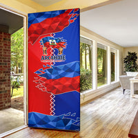 Haiti Flag Day Arcahaie 1803 Door Cover Geometric Low Poly Flag Art - Birthplace Of Liberty Graphic