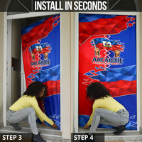 Haiti Flag Day Arcahaie 1803 Door Cover Geometric Low Poly Flag Art - Birthplace Of Liberty Graphic